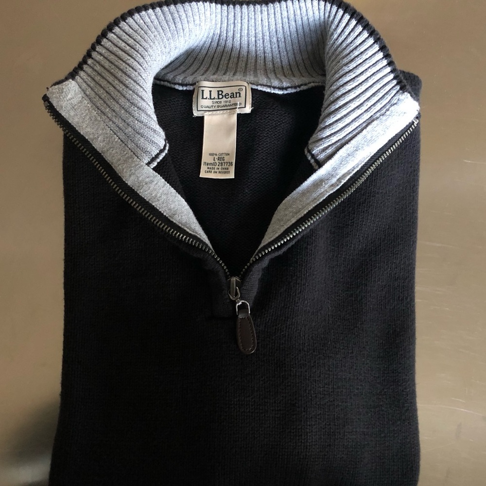 LL Bean 1/4 Zip Sweater Size L